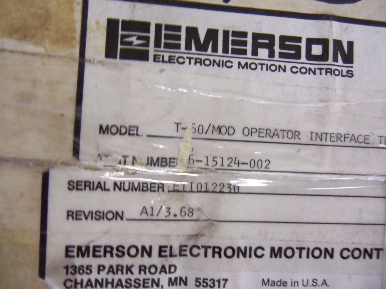 EMERSON 6-15124-002 *NEW IN BOX*