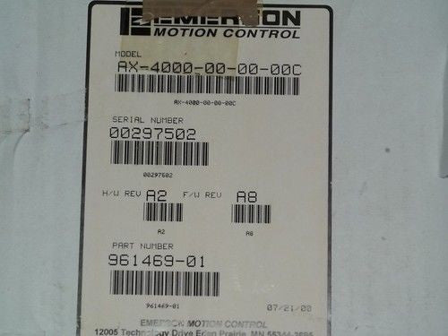 EMERSON AX-4000-00-00-00C *NEW IN BOX*