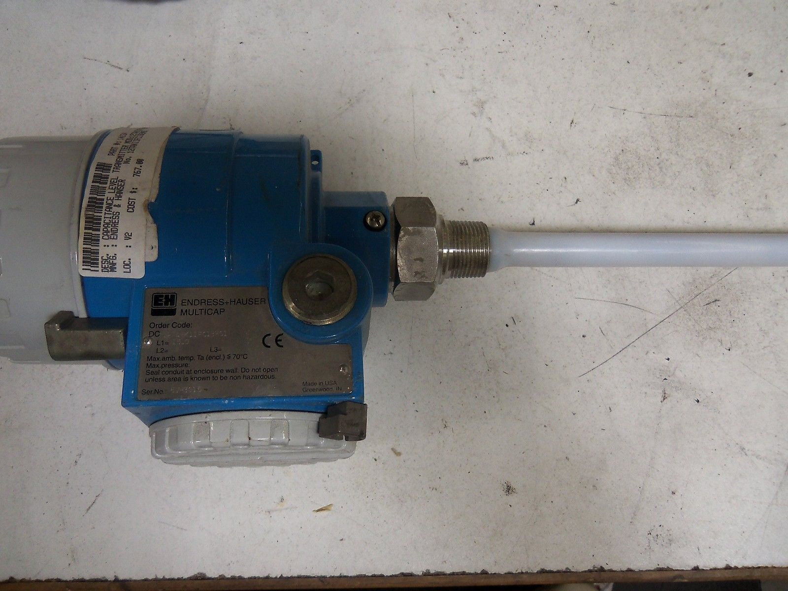 ENDRESS+HAUSER MULTICAP DC12TA-K11FC1BMS1 LEVEL PROBE *USED*