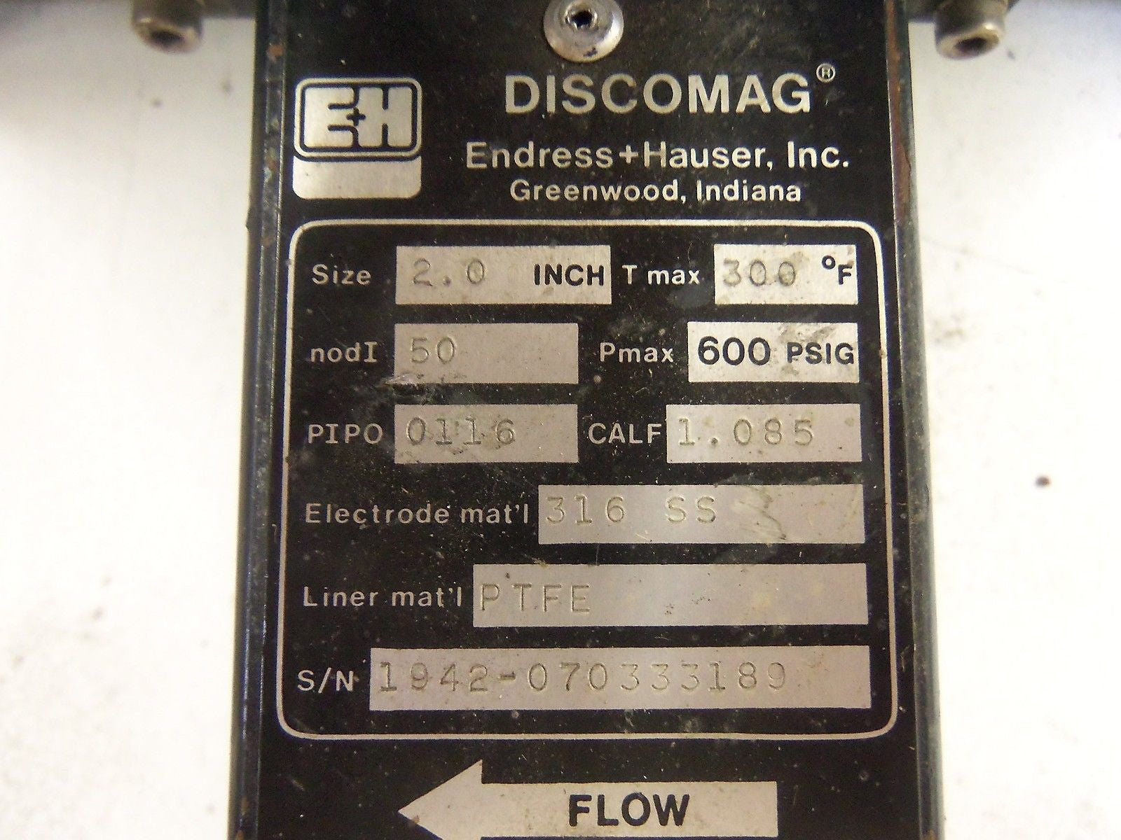 ENDRESS+HAUSER DISCOMAG 2" *USED*