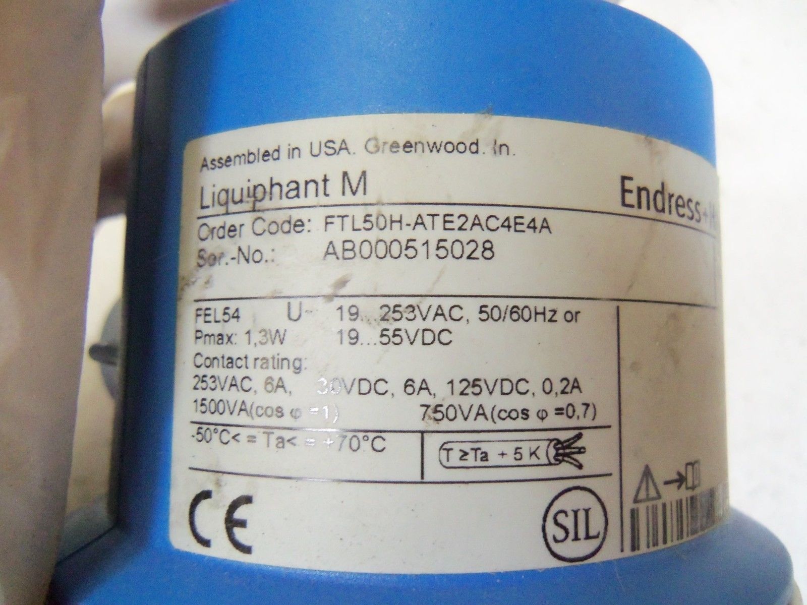 ENDRESS+HAUSER LIQUIPHANT M FTL50H-ATE2AC4E4A LIQUID LEVEL SWITCH *NEW NO BOX*