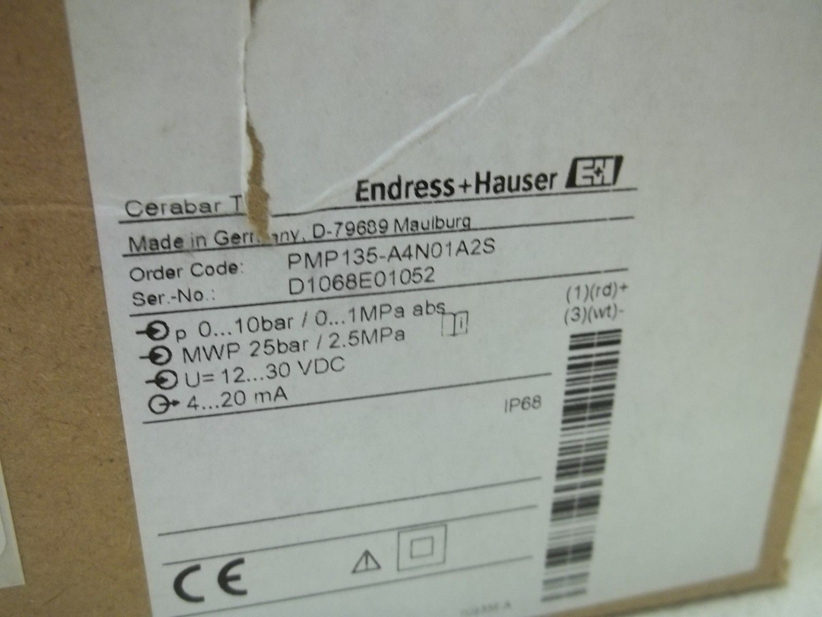 ENDRESS+HAUSER CERABAR T PMP135-A4N01A2S PRESSURE TRANSDUCER *NEW IN BOX*
