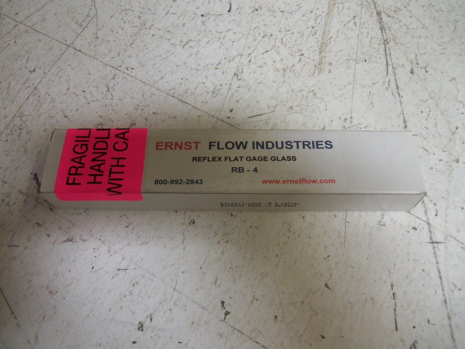 ERNST RB-4 FLAT GAUGE GLASS REFLEX GROOVED *NEW IN BOX*