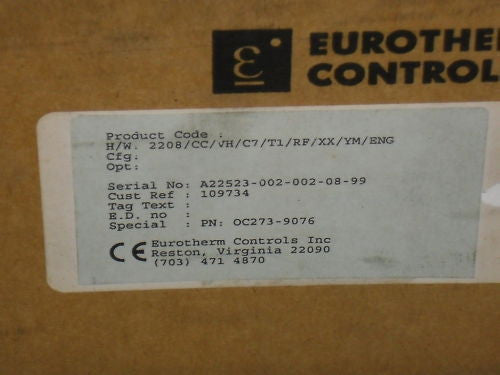 EUROTHERM CONTROLS 2208/CC/VH/C7/T1/RF/XX/YM/ENG *NEW IN BOX*