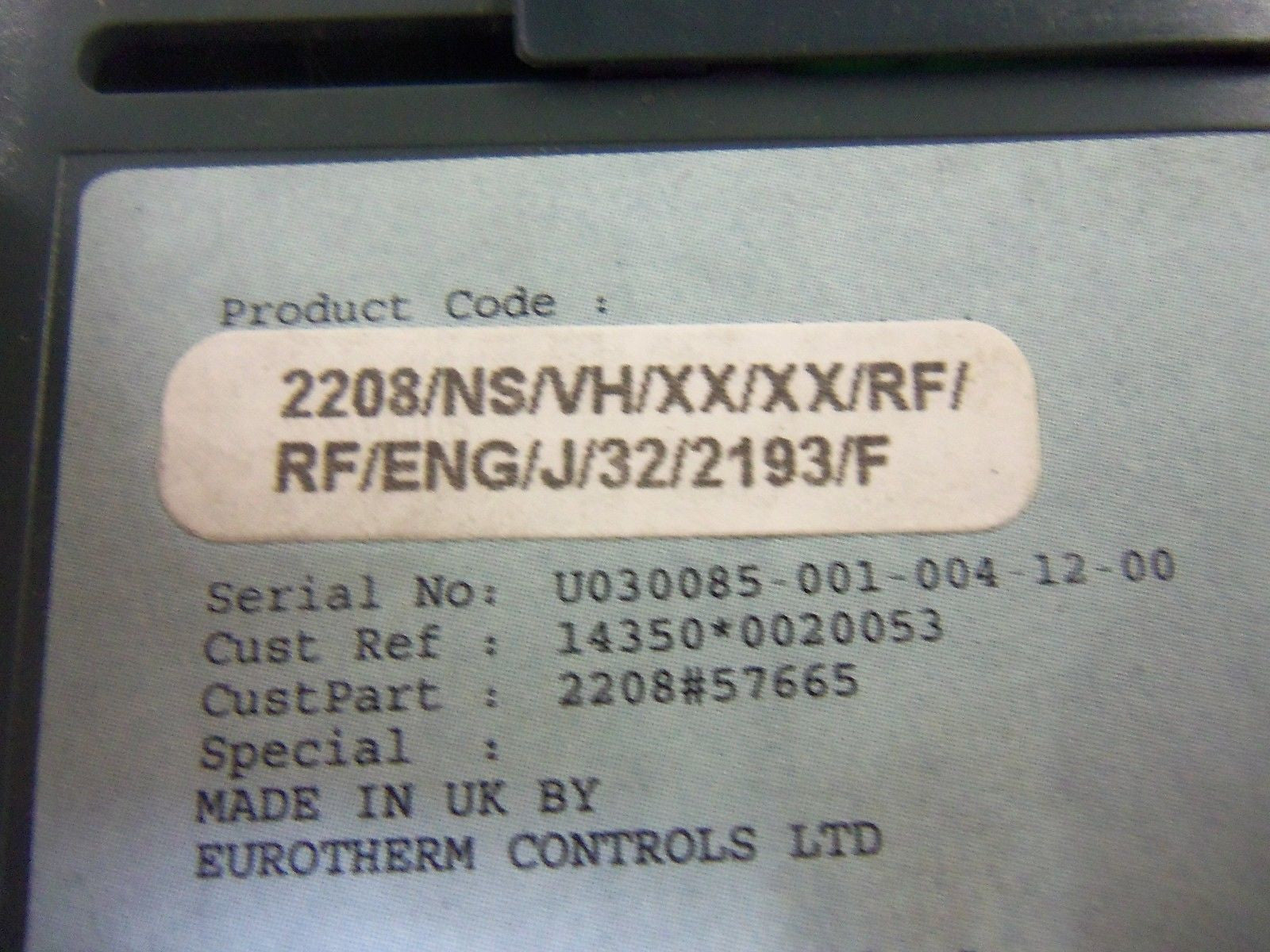 EUROTHERM CONTROLS 2208/NS/VH/XX/XX/RF/RF/ENG/J/32/2193/F *NEW IN BOX*