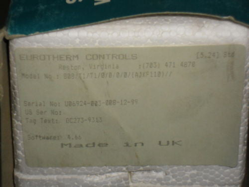 EUROTHERM CONTROLS 808/T1/T1/0/0/0/0/ (AJKF110) *NEW IN BOX*