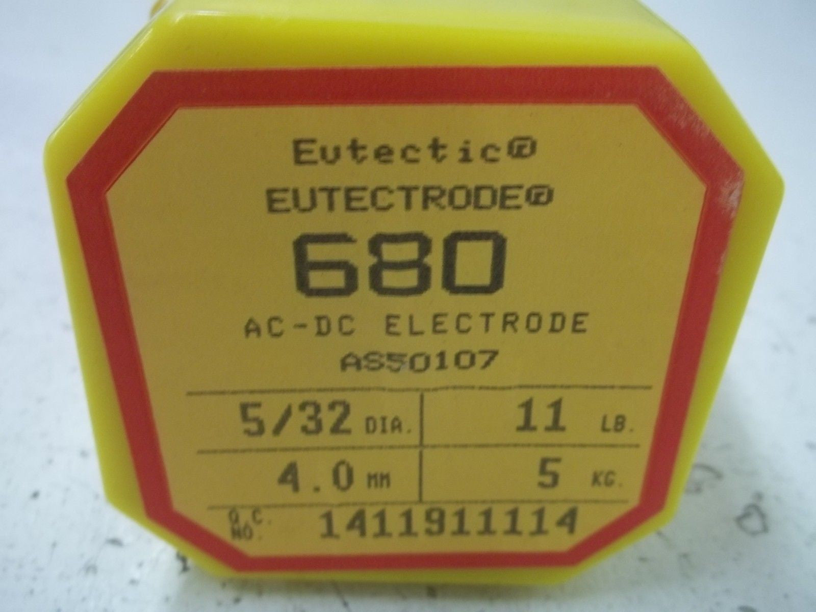 EUTECTRODE 1411911114 AC-DC ELECTRODE 5/32 DIA. *NEW NO BOX*