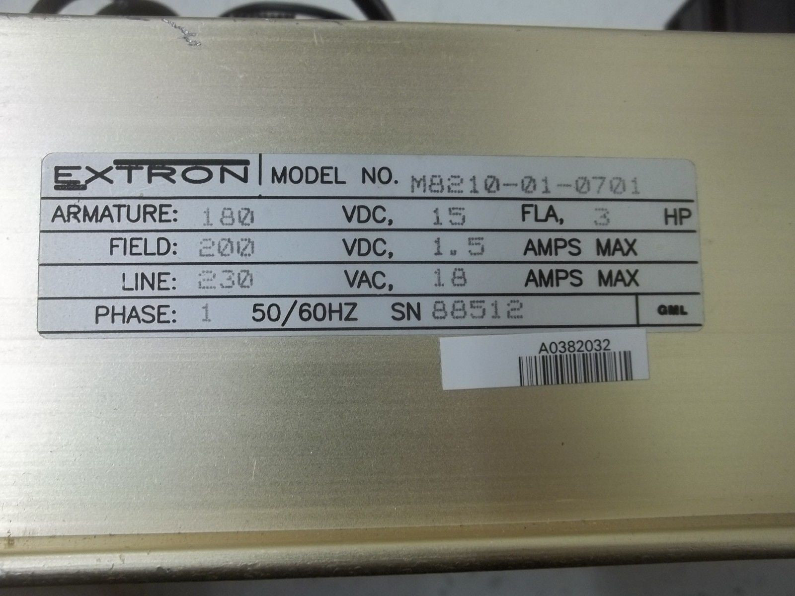 EXTRON M8210-01-0701 DC DRIVE (AS PICTURED)*USED*