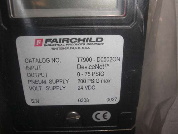 FAIRCHILD T7900-D0502ON PNEUMATIC TRANSDUCER *NEW NO BOX*