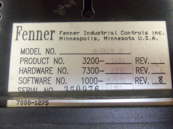 FENNER 3200-1603 M-TRIME2E SPEED CONTROL *USED*