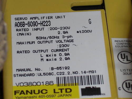 FANUC SERVO AMPLIFIER UNIT A06B-6090-H223 *NEW*