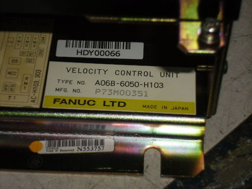 FANUC A06B-6050-H103 VELOCITY CONTROL UNIT *NEW NO BOX*