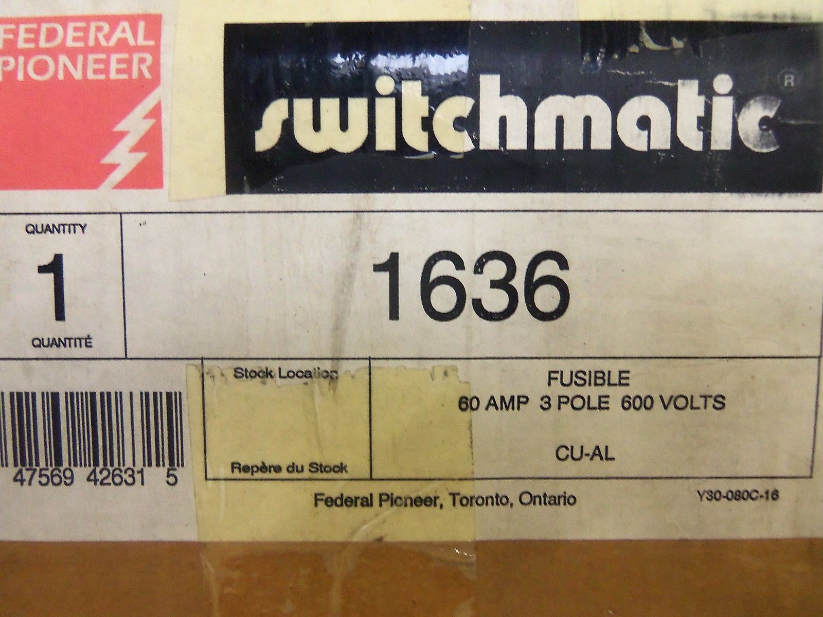 FEDERAL PIONEER 1636 *NEW IN BOX*