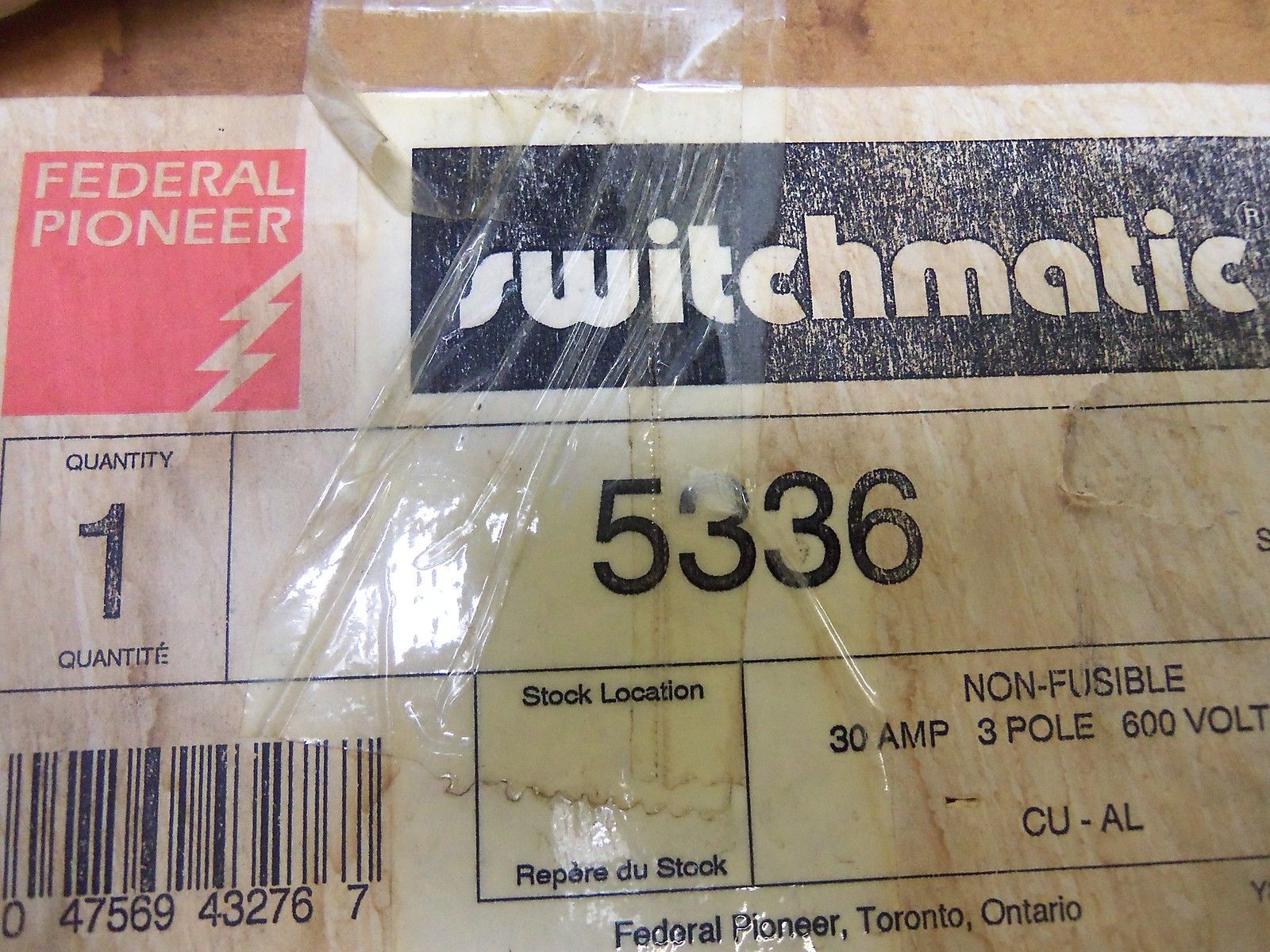 FEDERAL PIONEER 5336 *NEW IN BOX*