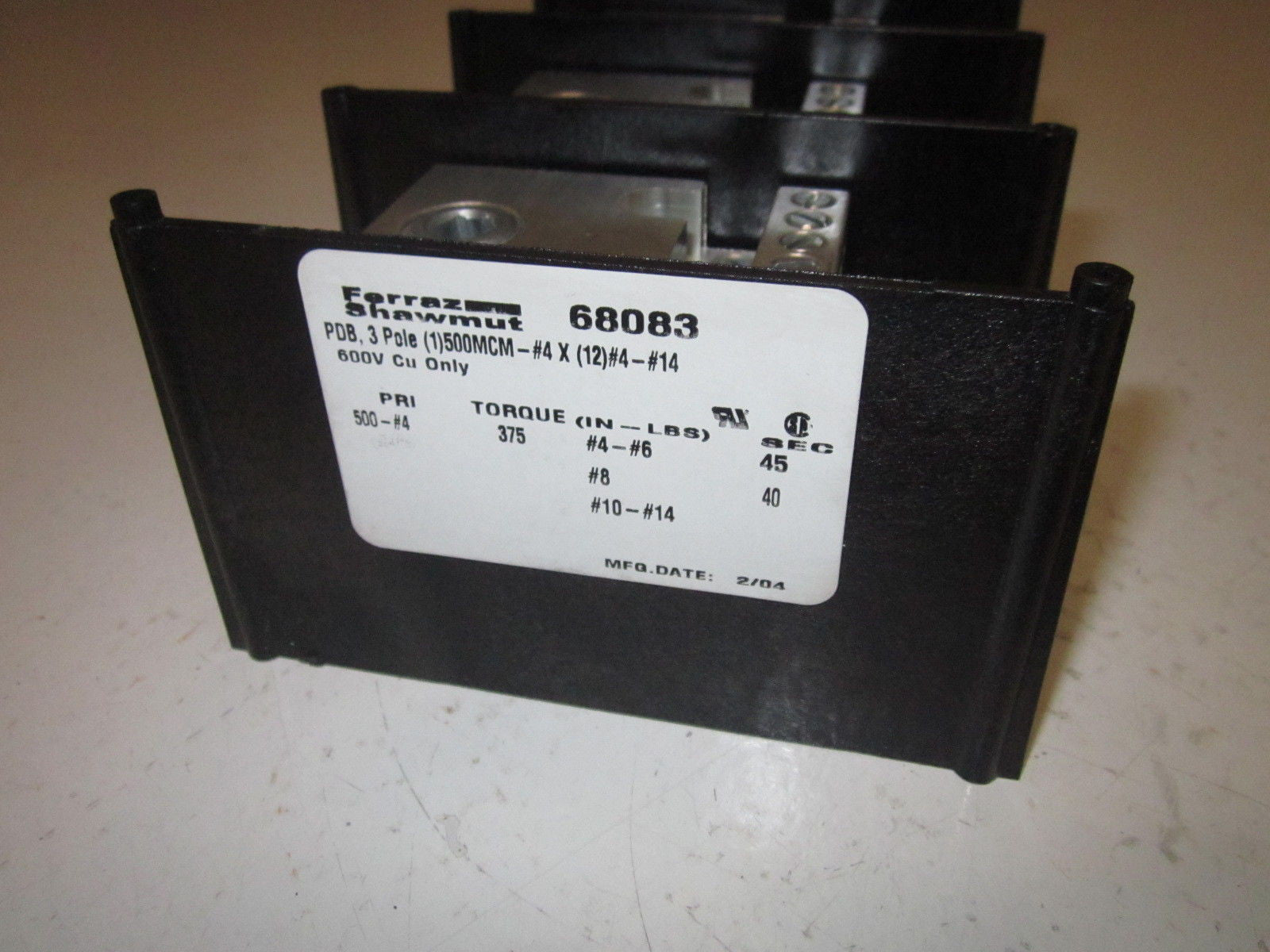 FERRAZ SHAWMUT 68083 3 POLE 600V *NEW IN BOX*