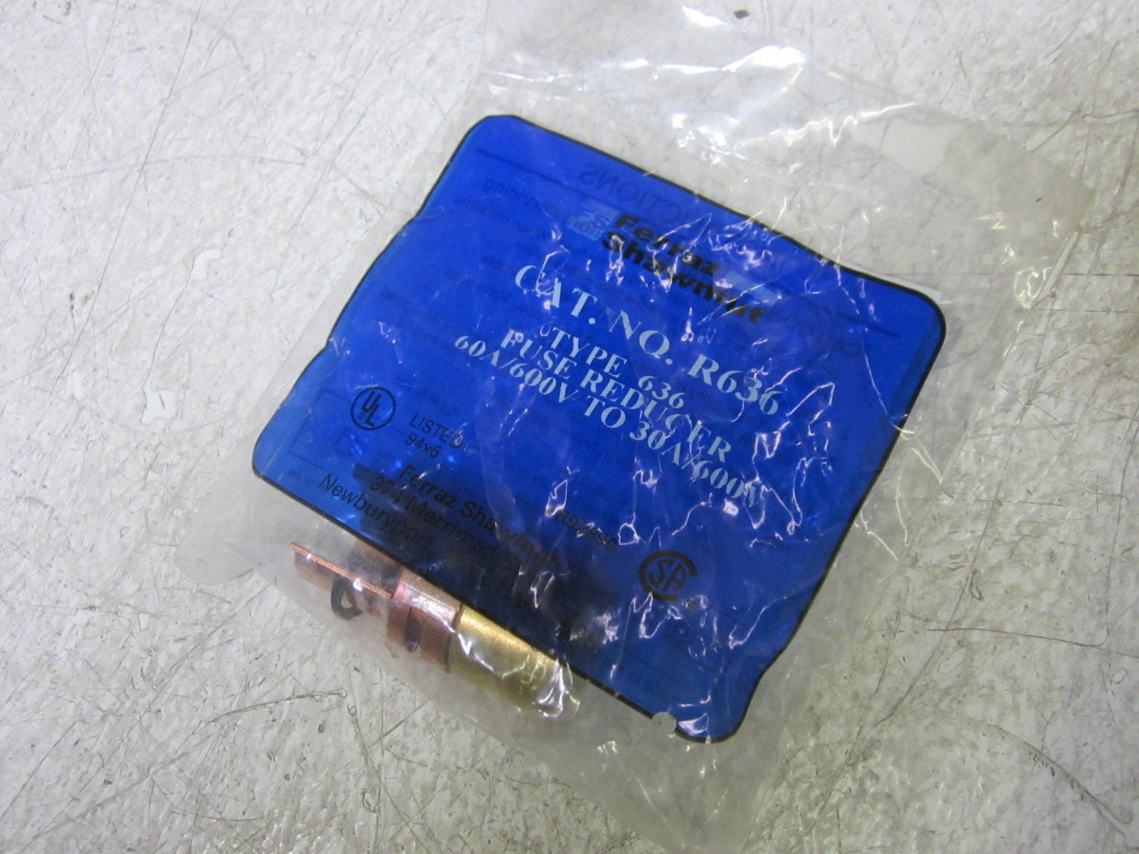FERRAZ SHAWMUTT R636 FUSE REDUCER 60A 1000V *NEW IN A FACTORY BAG*