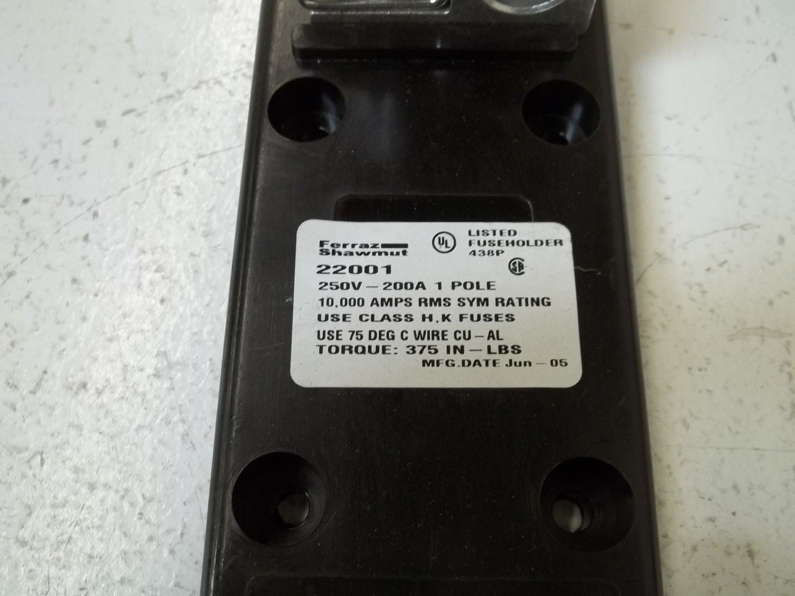FERRAZ SHWAMUT 22001 FUSEHOLDER *NEW IN BOX*