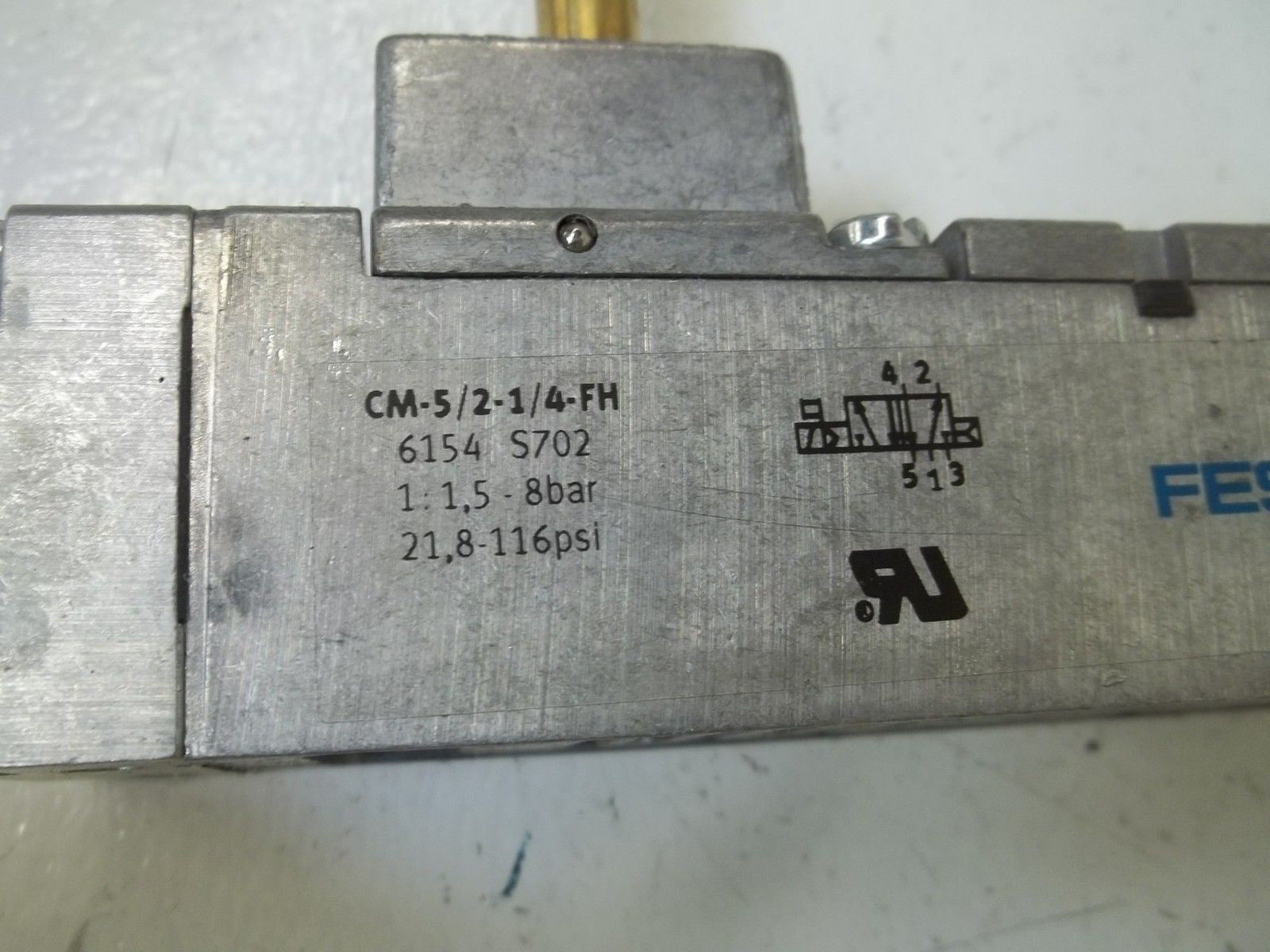 FESTO CM-5/2-1/4-FH SOLENOID VALVE *USED*