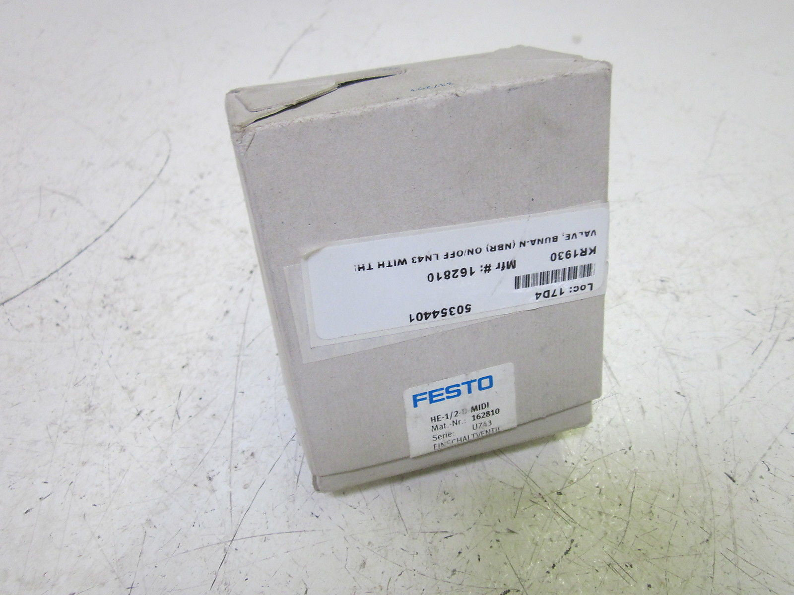 FESTO HE-1/2-D-MIDI MANUAL ON/OFF START VALVE 230PSI *NEW IN BOX*