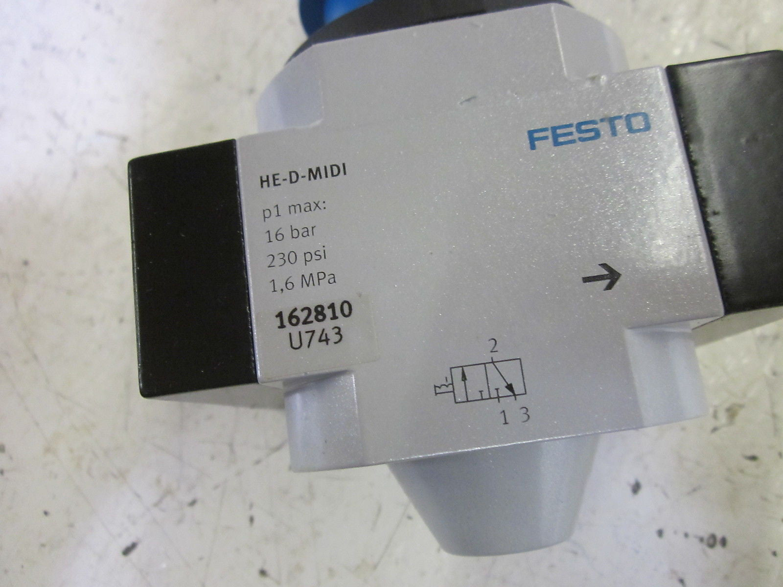 FESTO HE-1/2-D-MIDI MANUAL ON/OFF START VALVE 230PSI *NEW IN BOX*