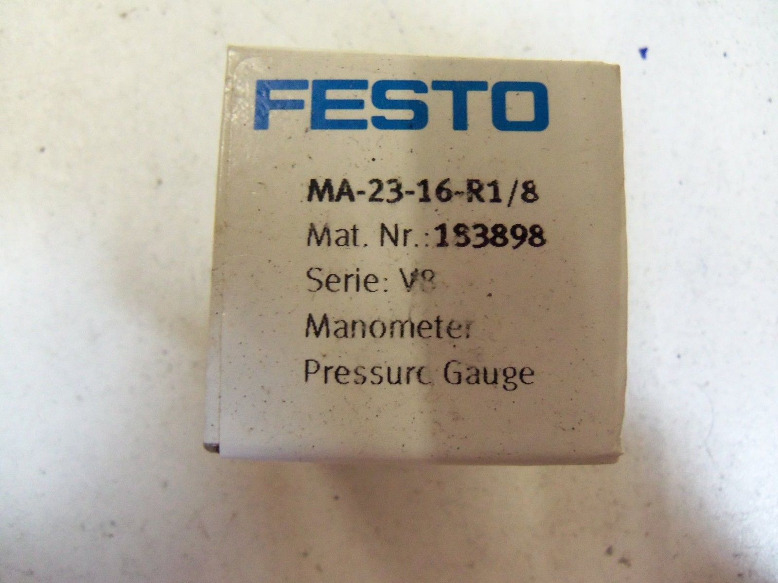 FESTO MANOMETER PRESSURE GAUGE MA-23-16-R1/8 *NEW IN BOX*