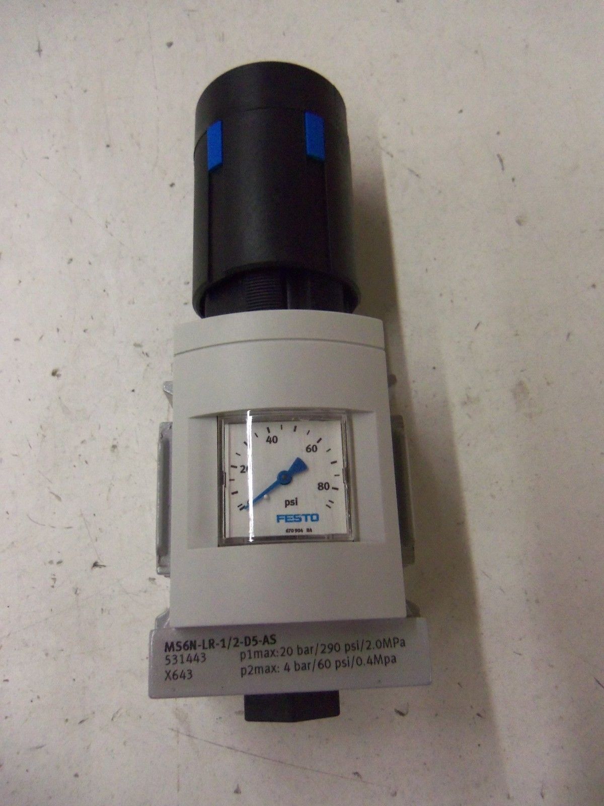 FESTO MS6N-LR-1/2-D5-AS PRESSURE REGULATING VALVE 531443 *NEW IN BOX*
