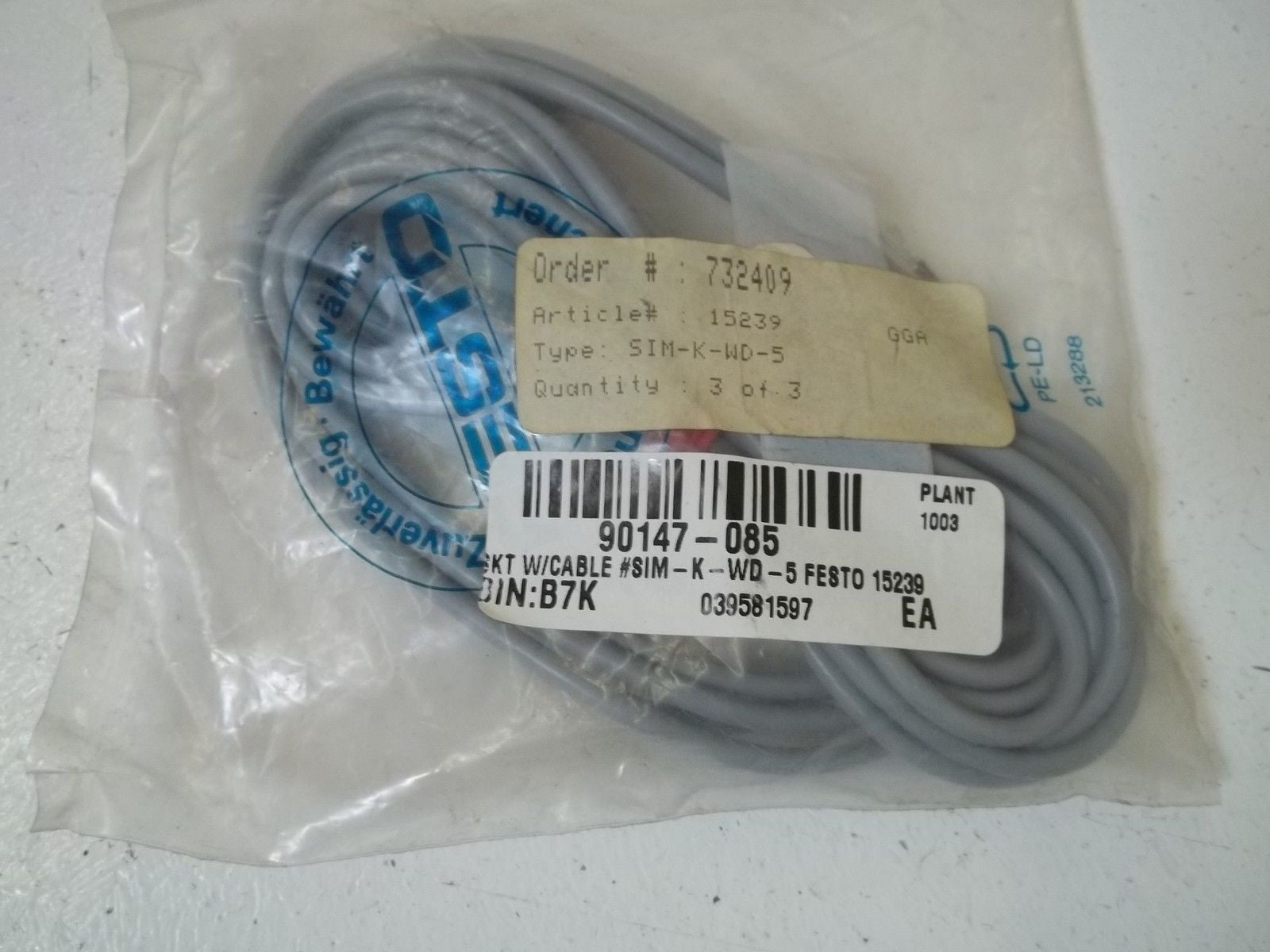 FESTO SIM-K-WD-5 CABLE *NEW IN A FACTORY BAG*