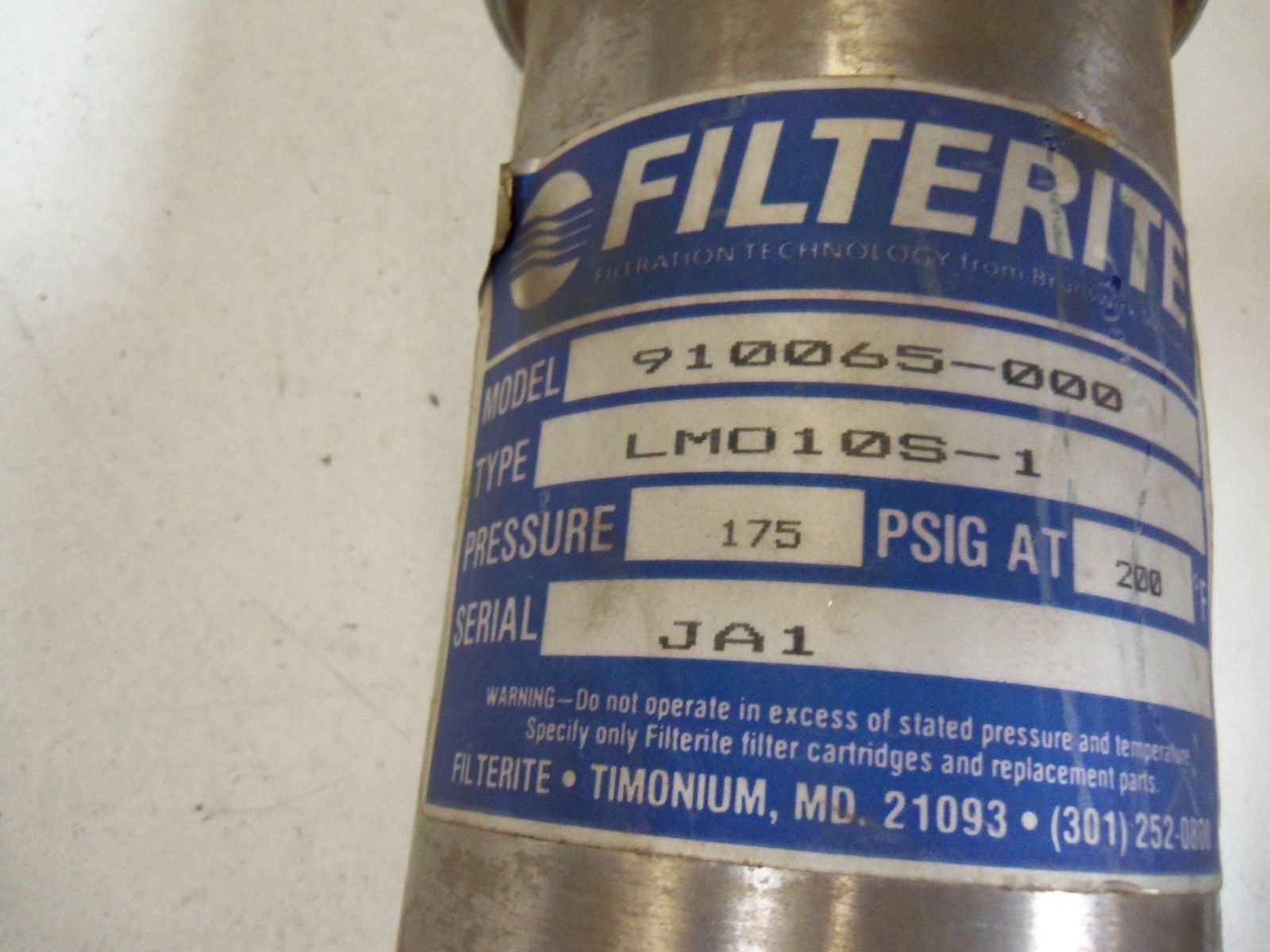 FILTERITE 910065-000 *USED*
