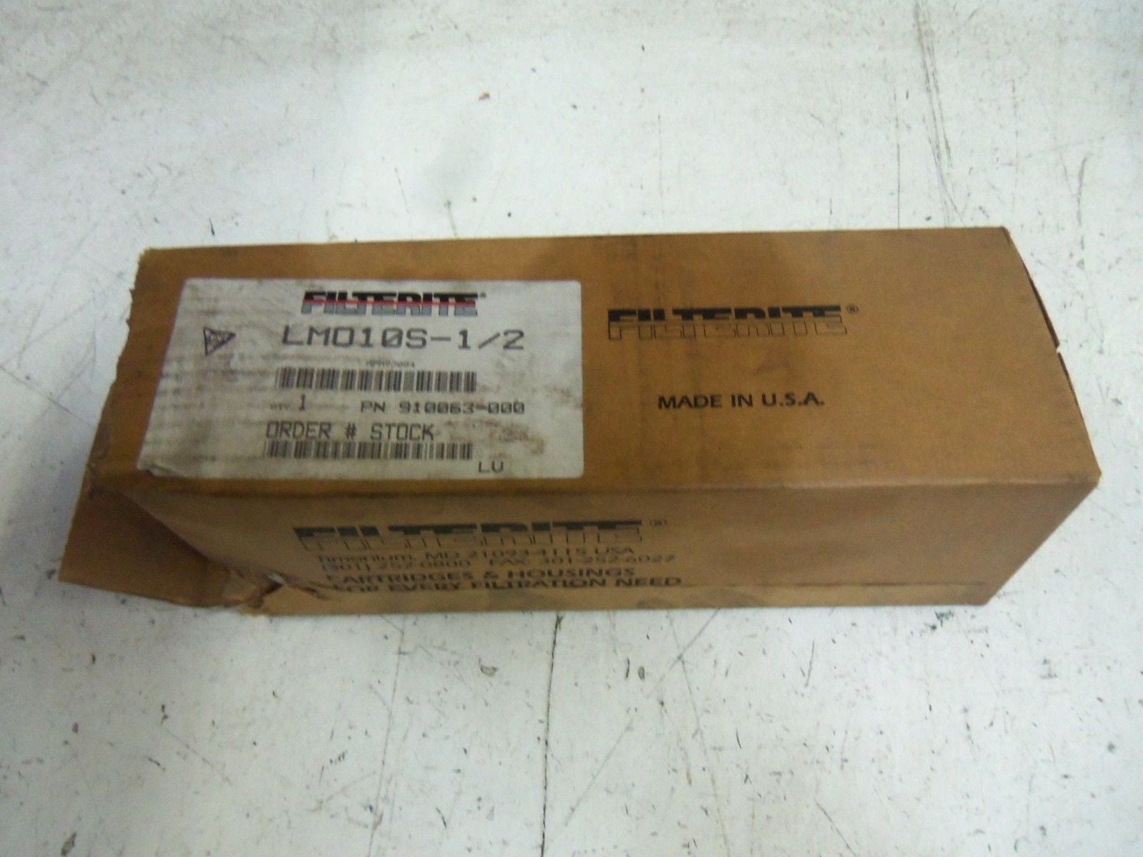 FILTERITE LMO10S-1/2 FILTER HOUSING *NEW IN BOX*
