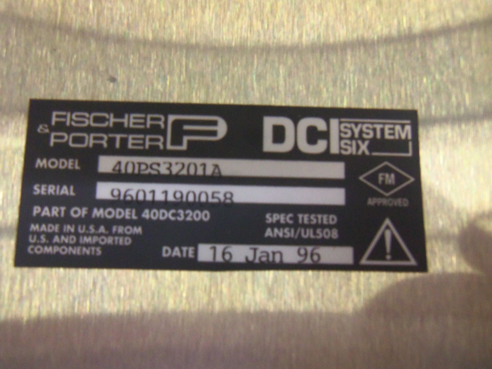 FISCHER & PORTER 40PS3201A POWER SUPPLY *USED*