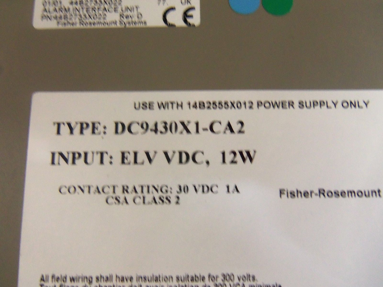 FISHER-ROSEMOUNT DC9430X1-CA2 *NEW NO BOX*