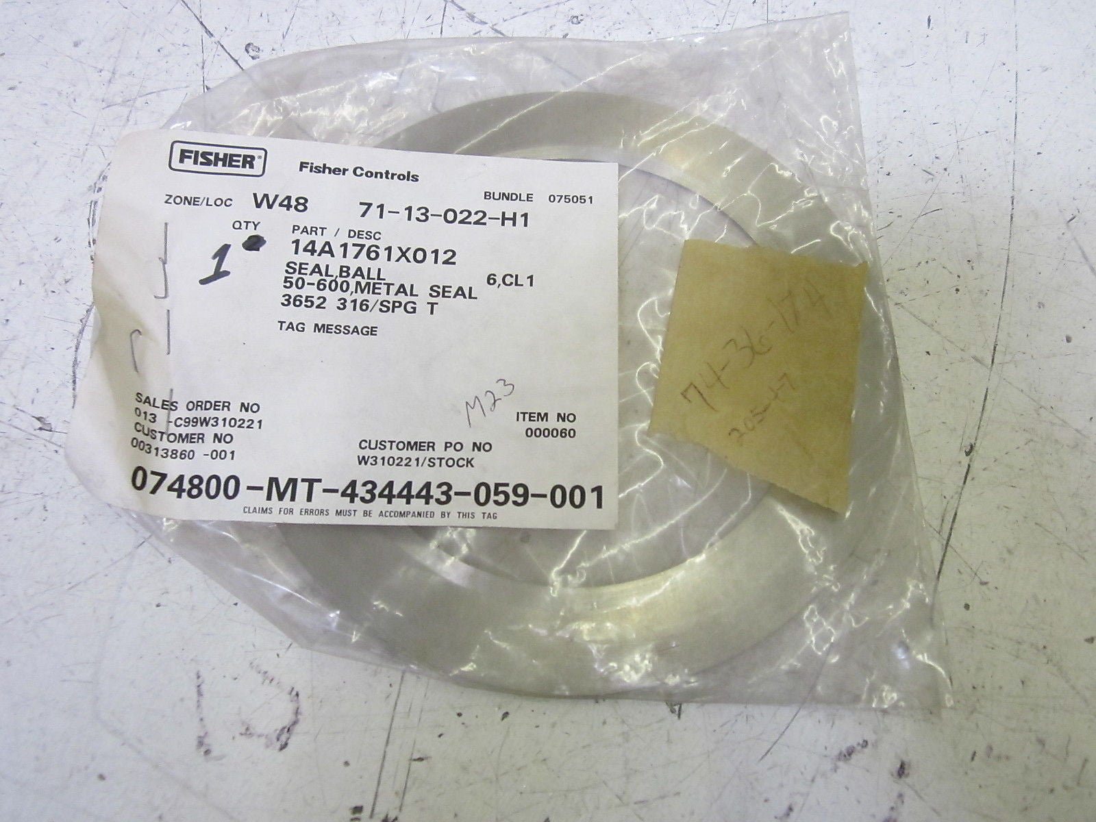 FISHER 14A1761X012 *NEW IN FACTORY BAG*