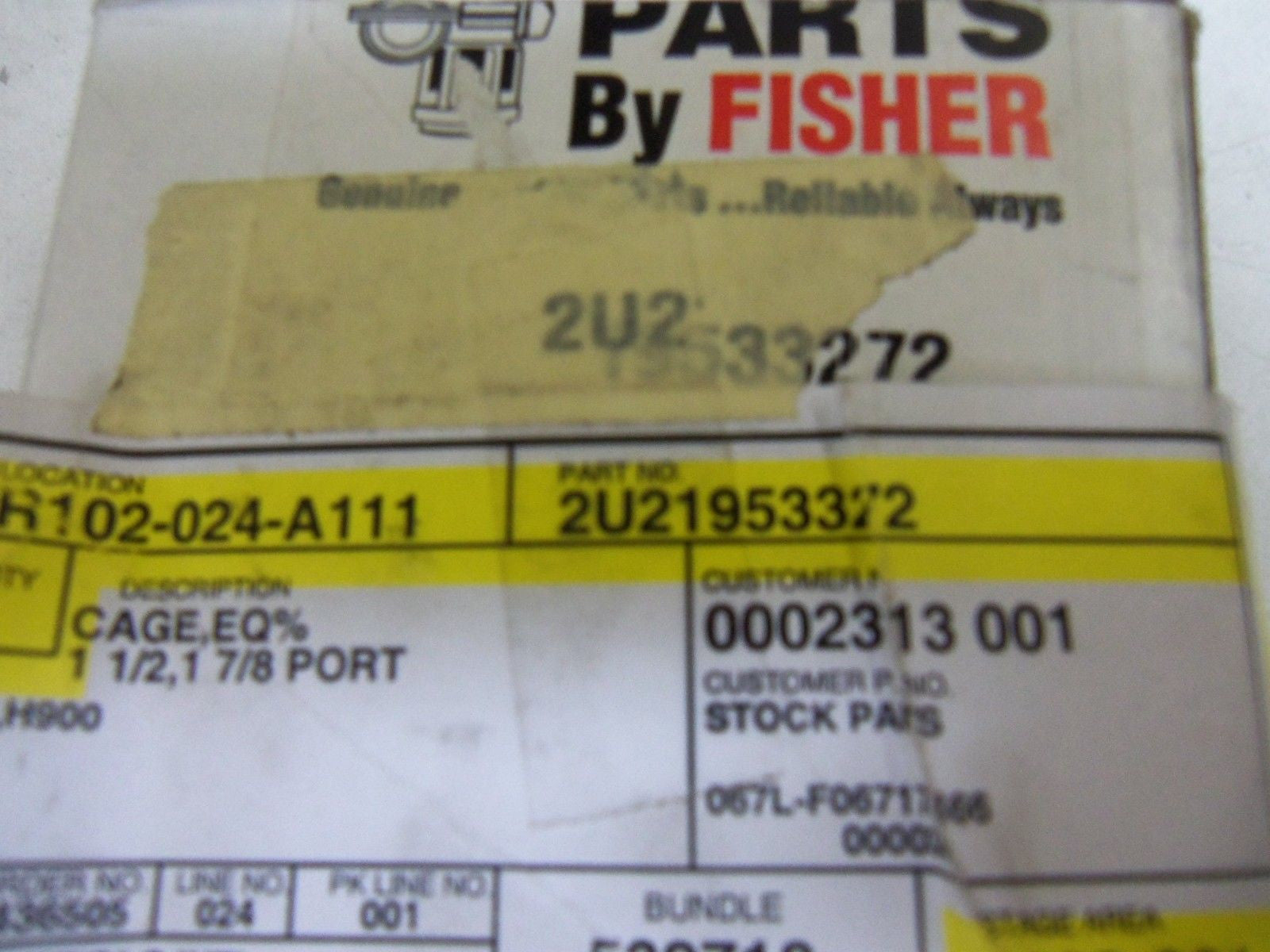 FISHER 2U219533272 VALVE CAGE *NEW IN BOX*