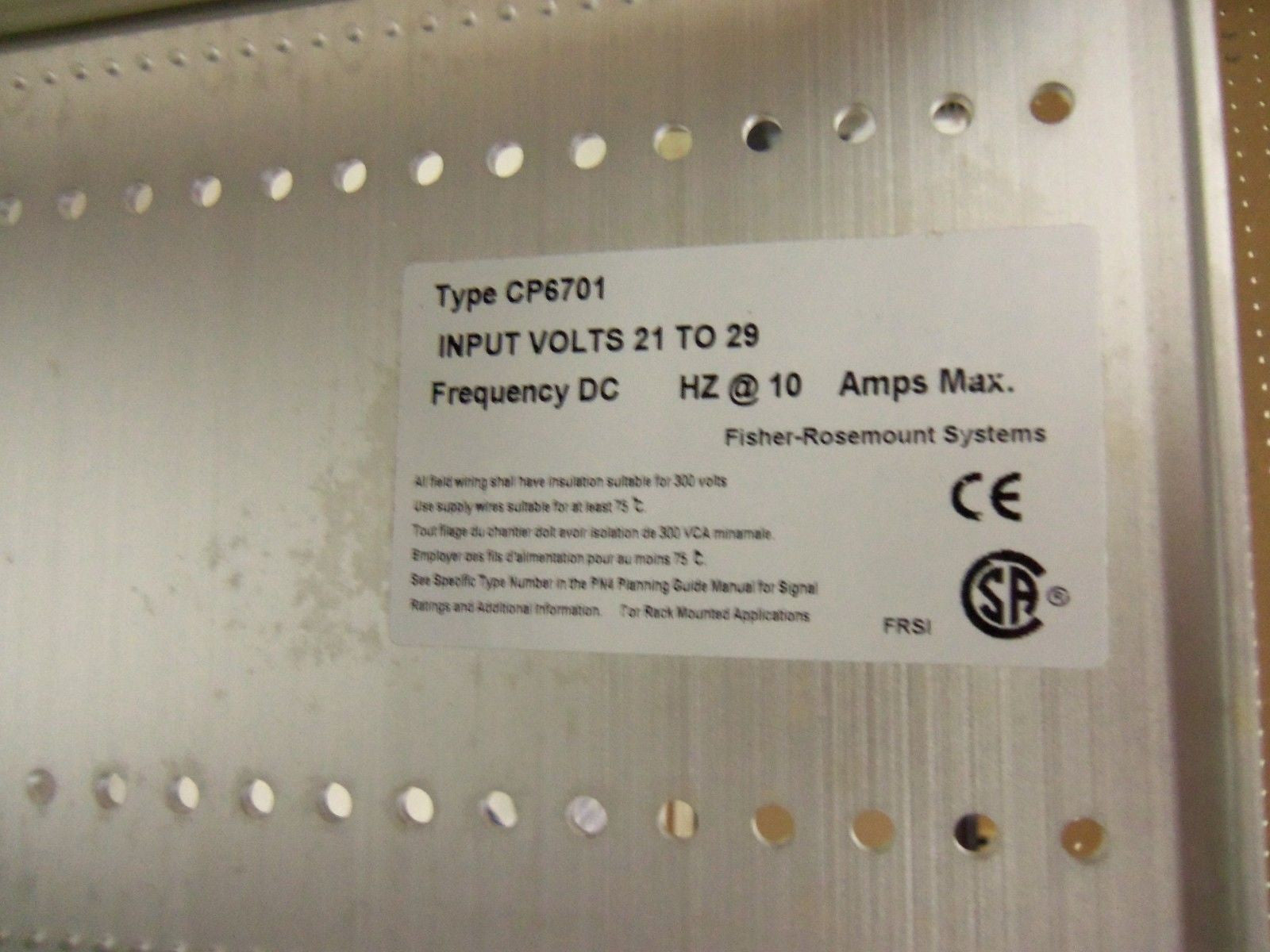 FISHER ROSEMOUNT CP6701-DA4 I/O FILE ASSY *NEW IN BOX*