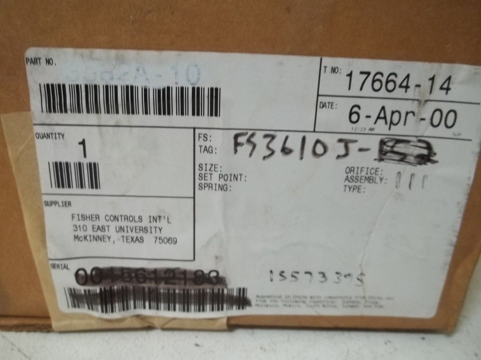 FISHER SERIES 3600 VALVE  POSITIONER *NEW IN BOX*