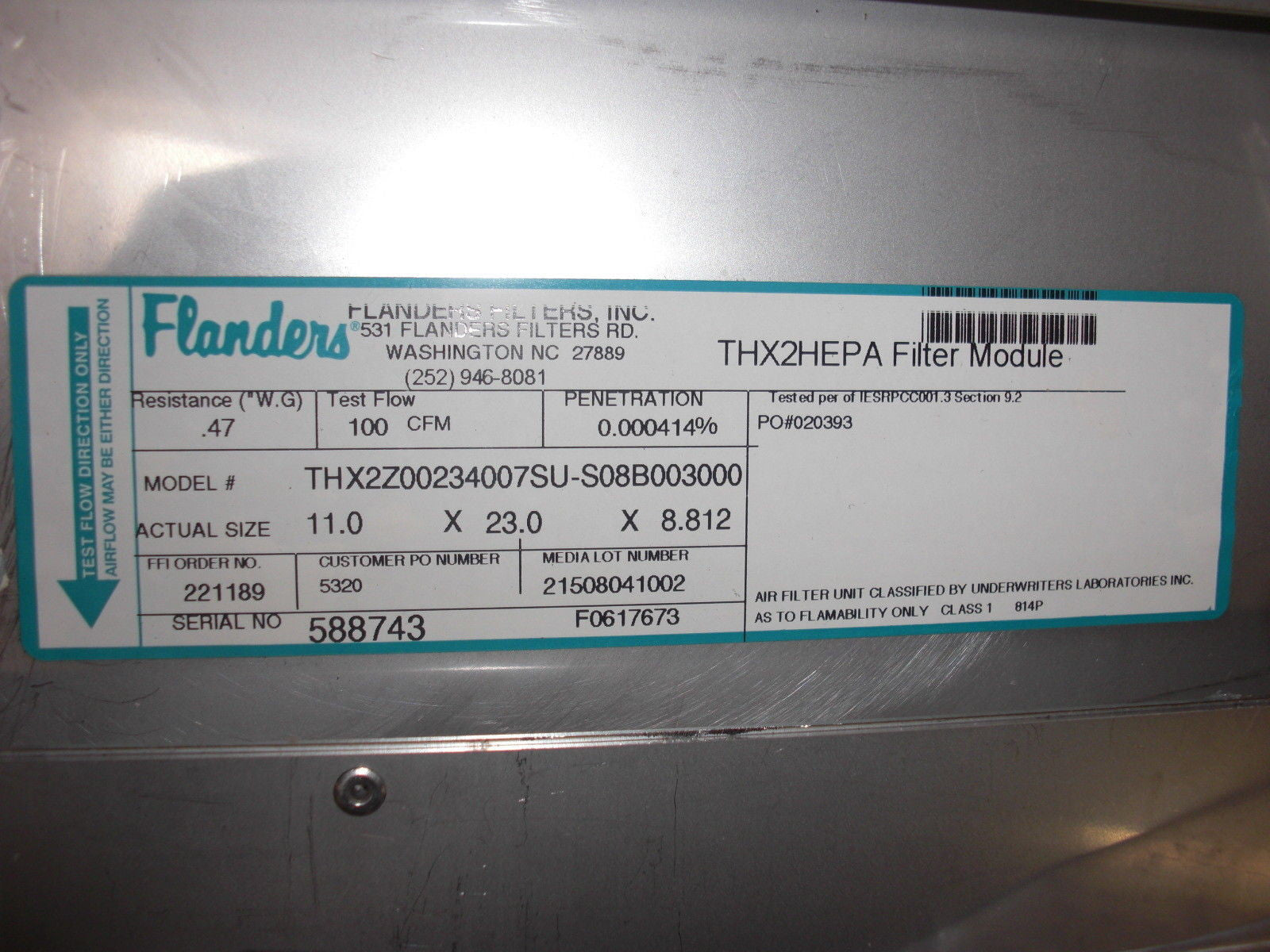 FLANDERS THX2Z00234007SU-S08B003000 *NEW IN BOX*
