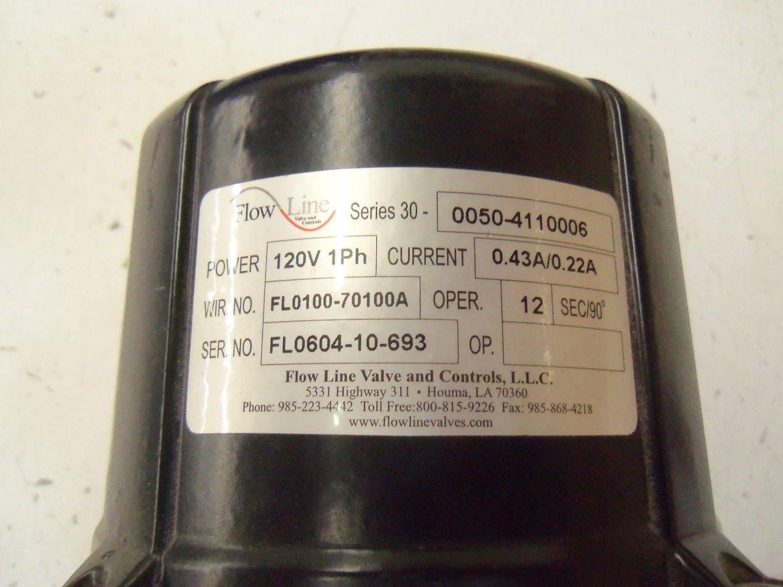 FLOW-LINE 30-0050-4110006 *USED*