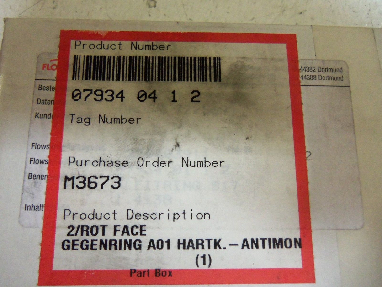 FLOWSERVE 07934 04 1 2 ROT FACE *NEW IN BOX*