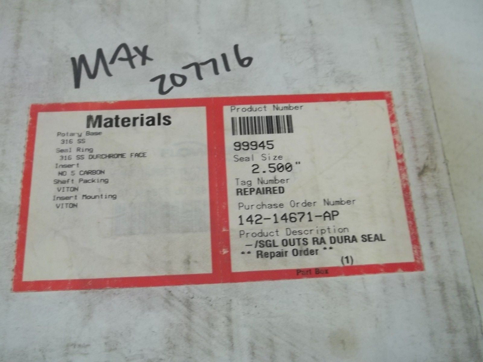 FLOWSERVE 99945 DURA SEAL *NEW IN BOX*