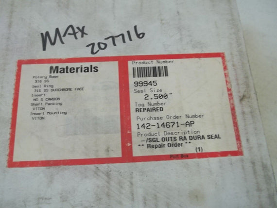 FLOWSERVE 99945 DURA SEAL *NEW IN BOX*