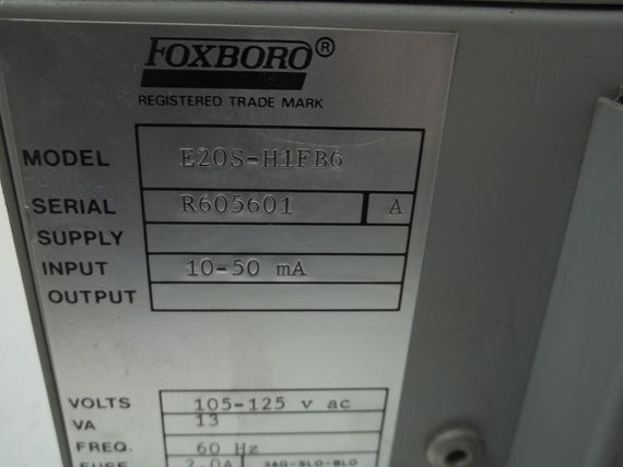 FOXBORO E20S-H1FB6 ELECTRIC CONSOTROL RECORDER *USED*