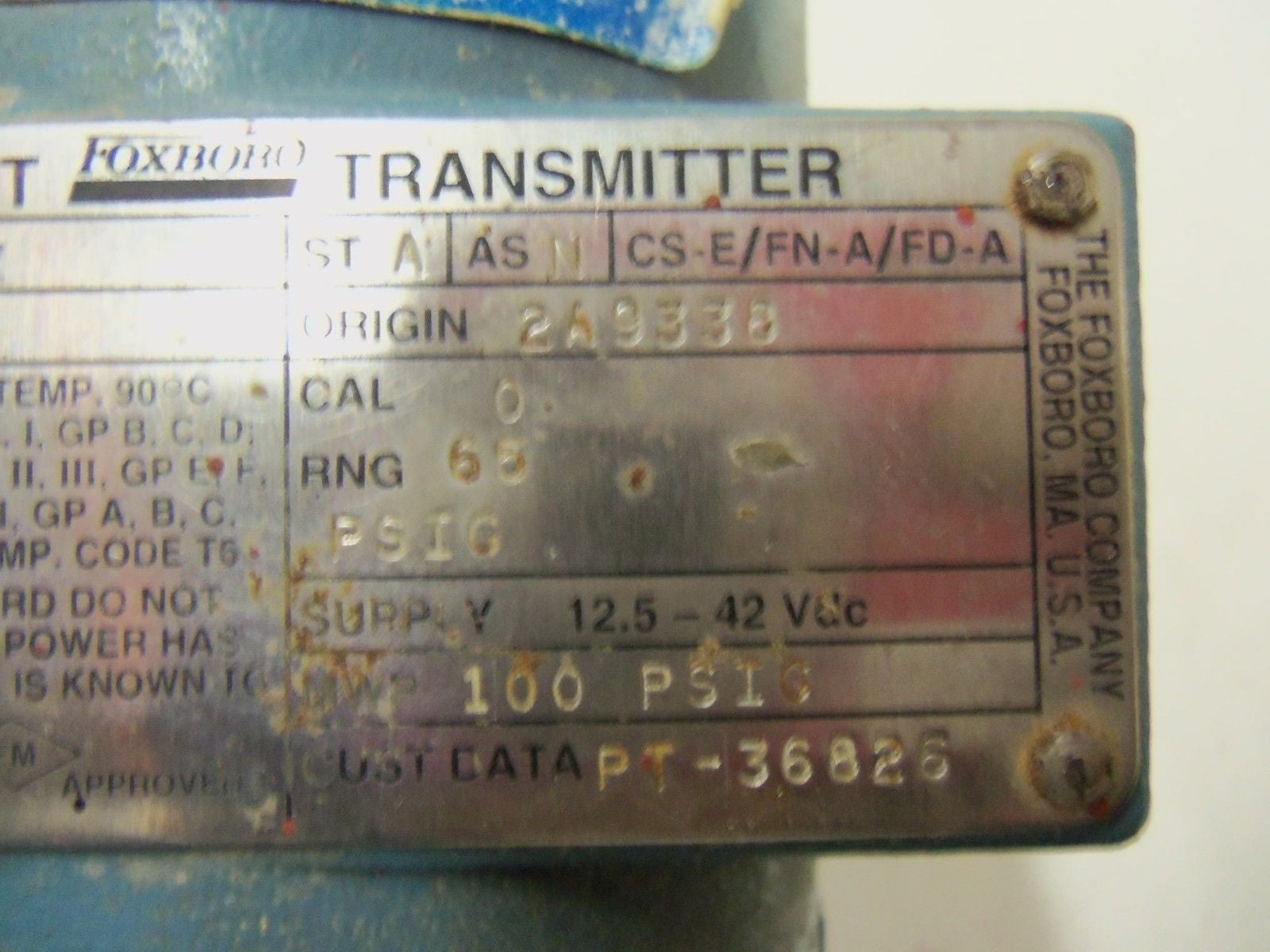 FOXBORO TRANSMITTER 861GM-BD1-X *USED*
