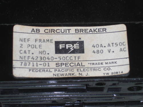 FPE NEF423040-50CCTF 40A 2P UNMP