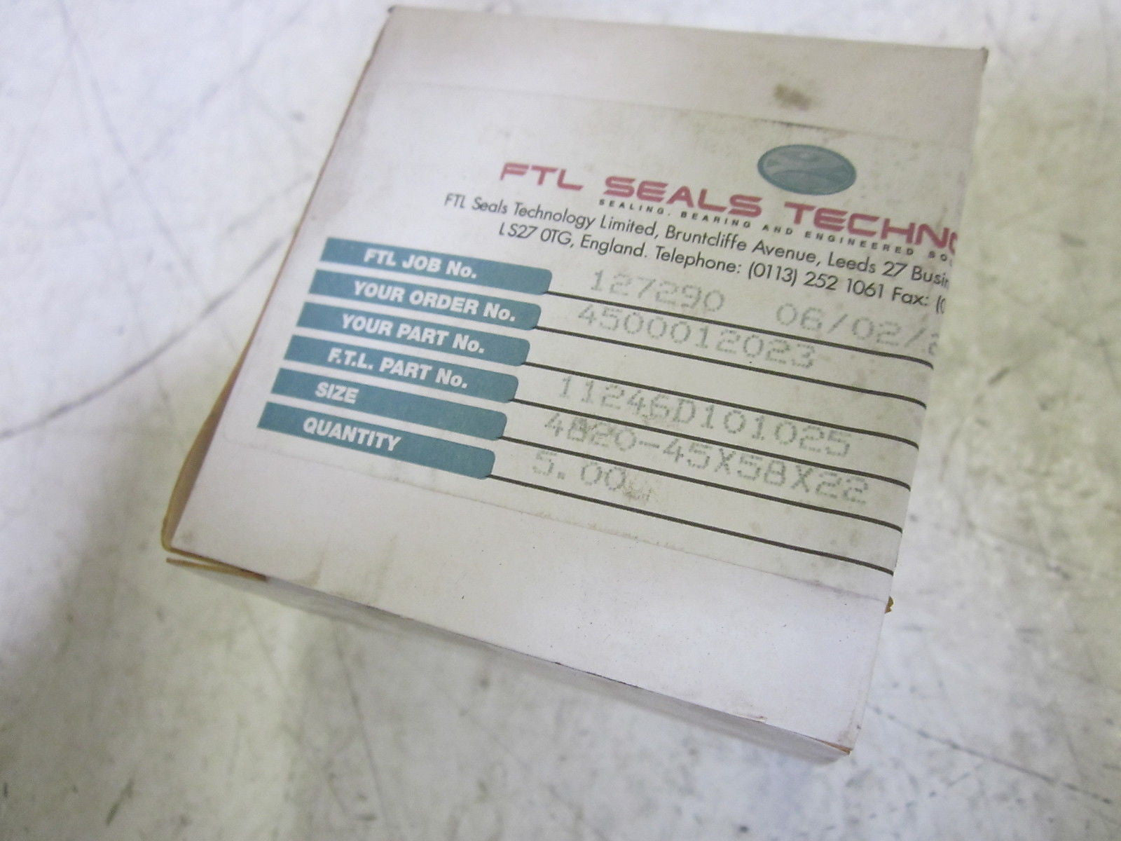 FTL SEAL TECH. 11246D101025 SEAL*NEW IN BOX*