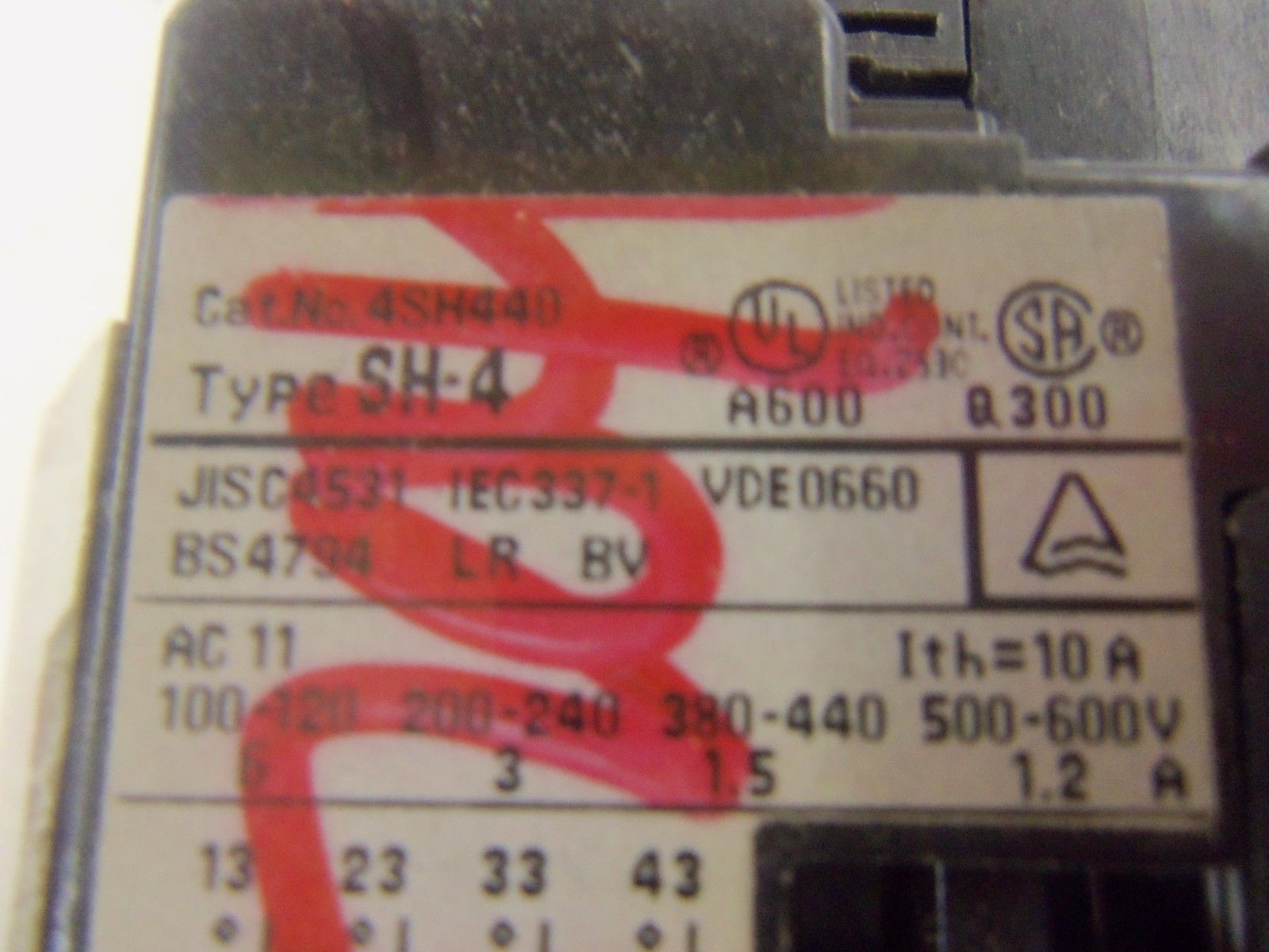 FUJI ELECTRIC SH-4 4SH440 MAGNETIC CONTACTOR *USED*