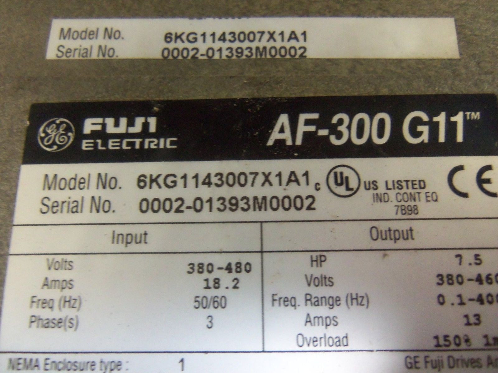 FUJI ELECTRIC 6KG1143007X1A1 *USED*
