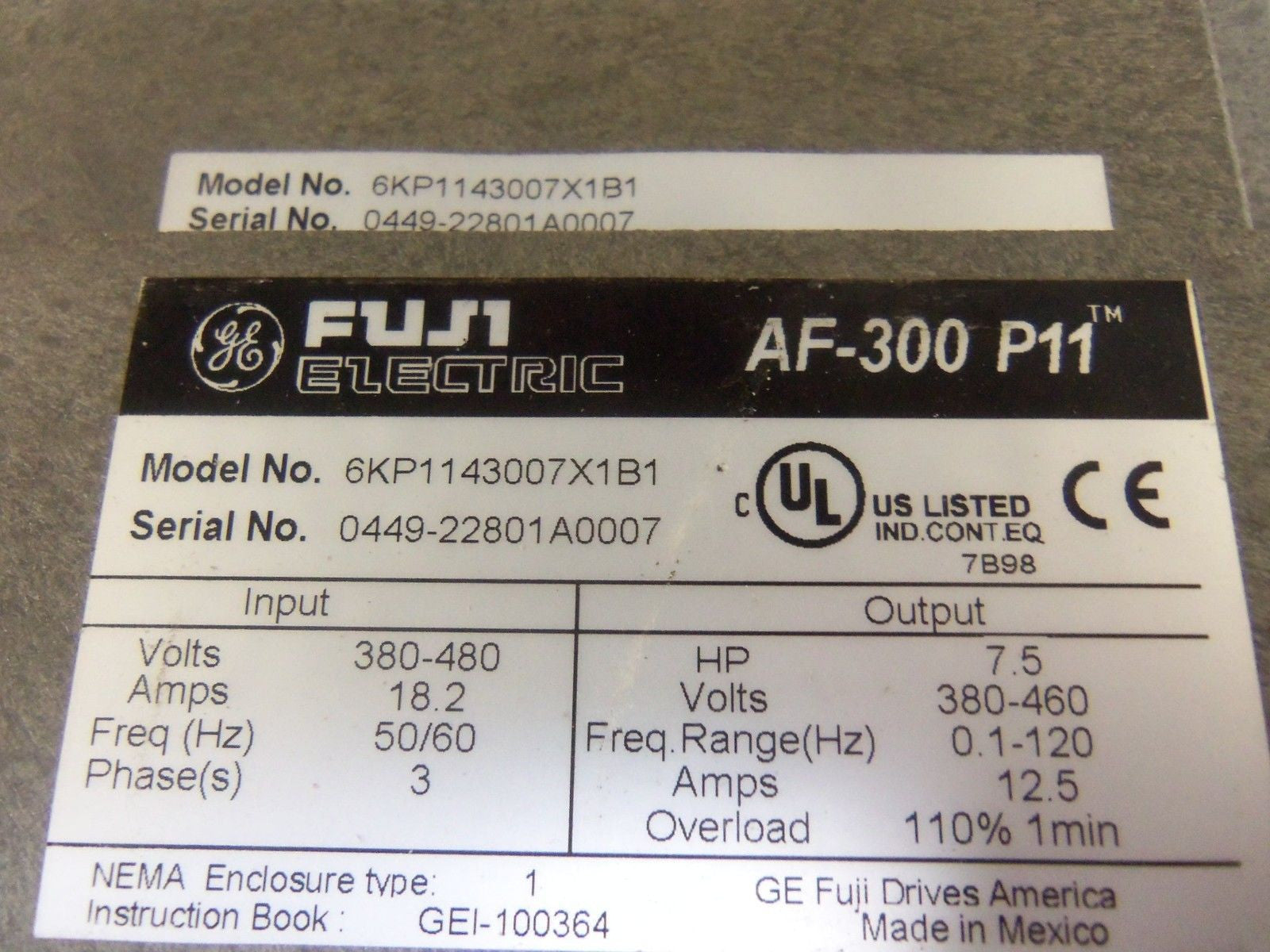 FUJI ELECTRIC 6KP1143007X1B1 *USED*