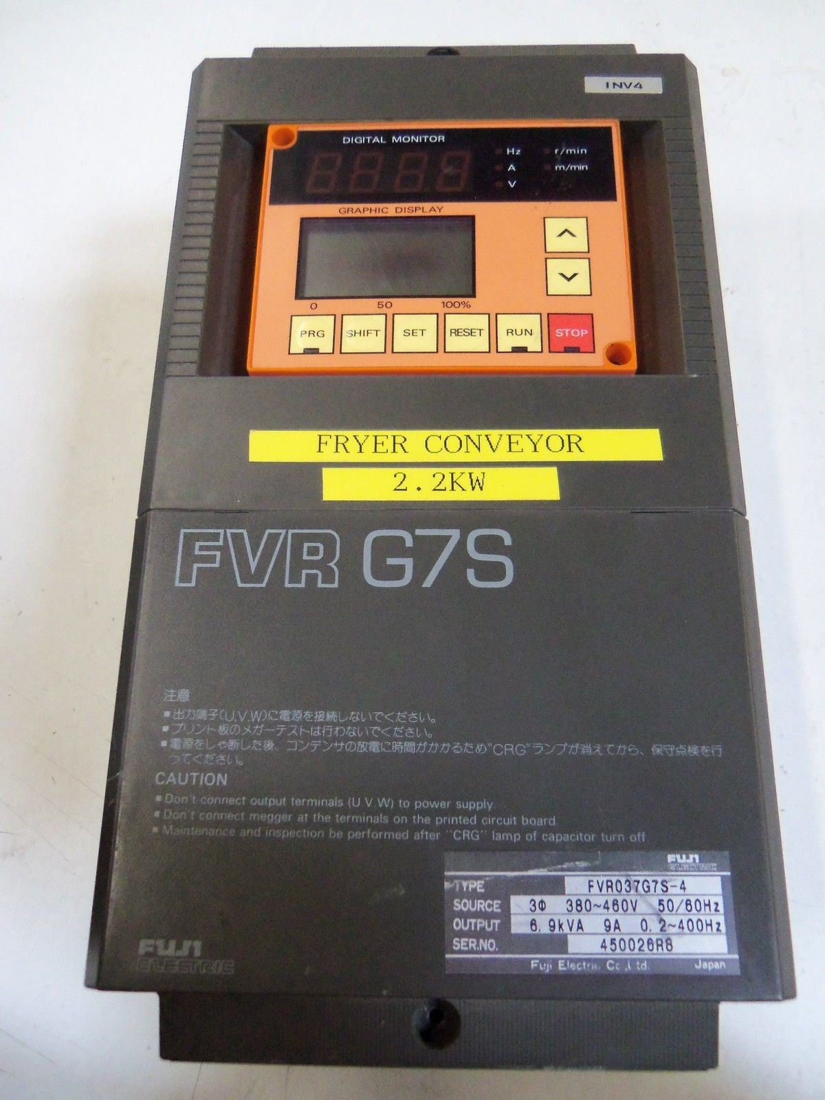 FUJI ELECTRIC FVR037G7S-4 AC DRIVE *USED*