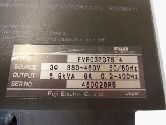 FUJI ELECTRIC FVR037G7S-4 AC DRIVE *USED*