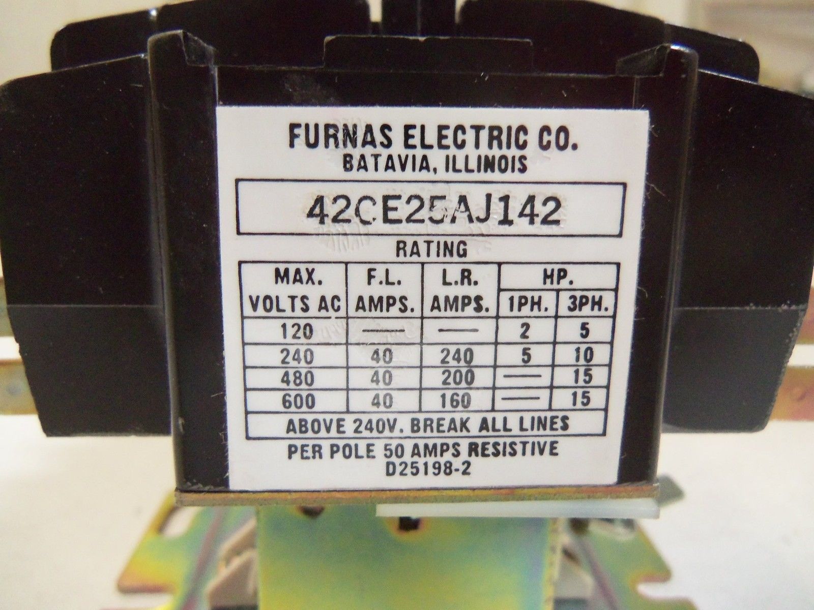 FURNAS ELECTRIC CO. 42CE25AJ142 *NEW NO BOX*